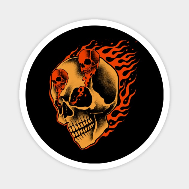 Skull fire Magnet by Skullart123